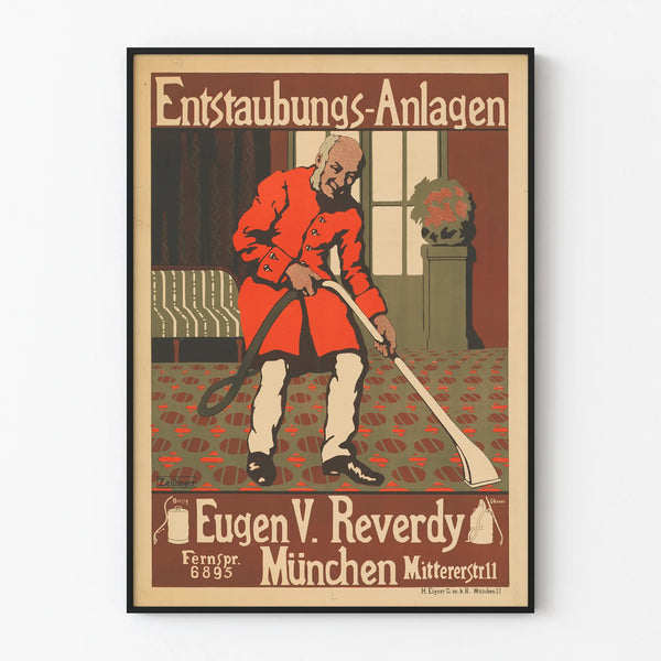 Vintage poster for dust extraction systems industrial wall decoration
