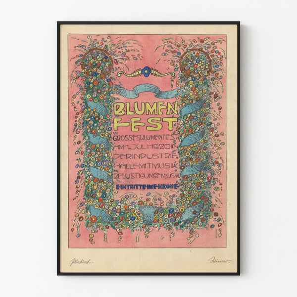 Vintage poster Blumenfest 1920 floral wall decoration