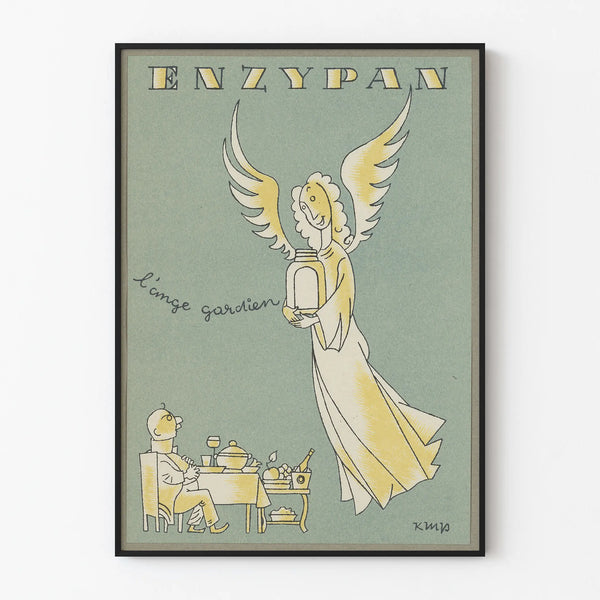 Vintage poster Enzypan The Guardian Angel for wall decoration
