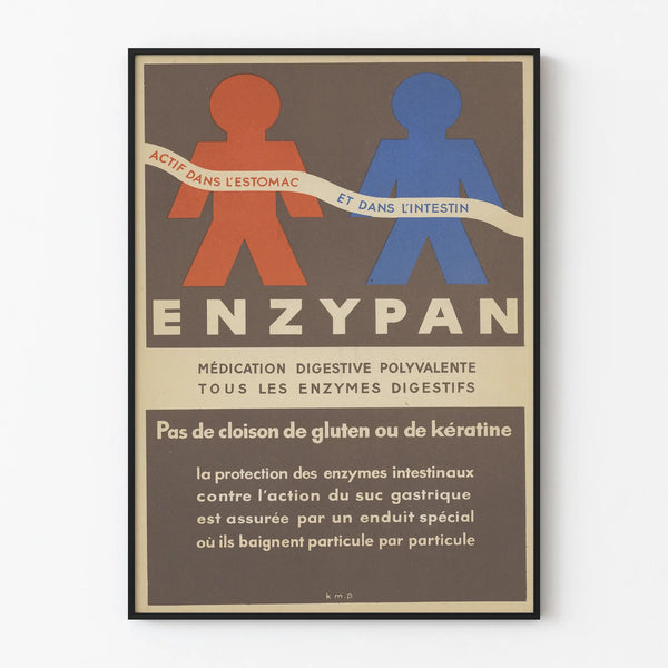 Vintage Poster ENZYPAN - Medical Digestive Wall Decoration