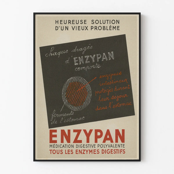 Vintage ENZYPAN Poster - Retro Wall Decoration for Health and Well-being