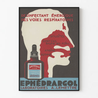 Vintage Poster Ephédrargol Respiratory Disinfectant