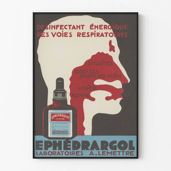 Vintage Poster Ephédrargol Respiratory Disinfectant