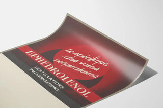 Vintage poster of Ephedrolenol for respiratory pathways