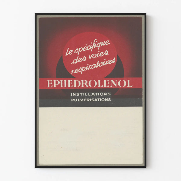 Vintage poster of Ephedrolenol for respiratory pathways