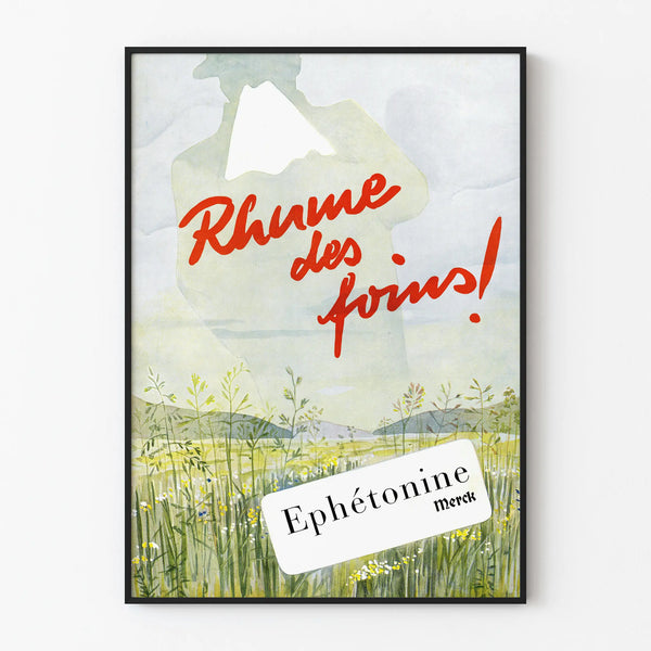 Vintage poster Rhum des Poins Ephétonine Merck for wall decoration
