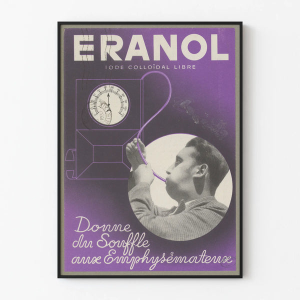 Vintage poster ERANOL iodized colloidal free for emphysema