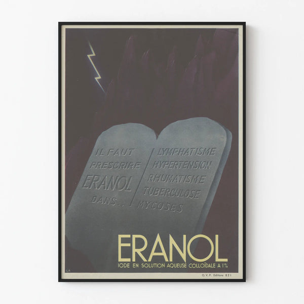 Vintage Eranol Iodé Poster for Medical Wall Decoration