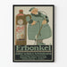 Vintage Erbonkel poster with bottle and man smoking a pipe