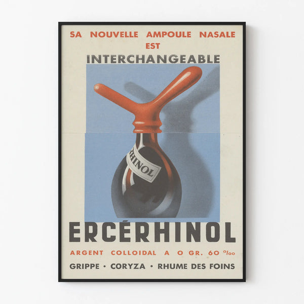 Vintage advertising poster for Ercérhinol nasal bulb - Retro wall decoration
