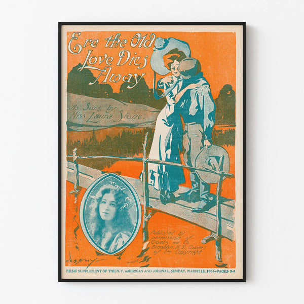 Vintage Romantic Poster 'Ere the Old Love Dies Away' 1904