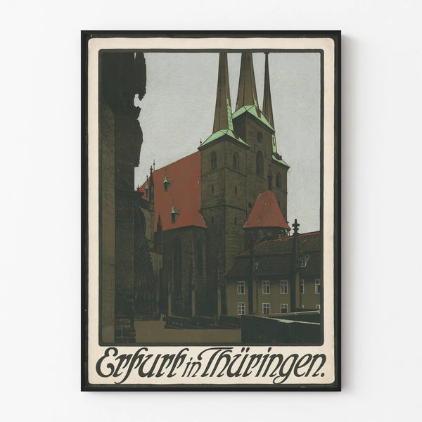 Vintage Erfurt Poster in Thuringia - Historic Wall Decoration