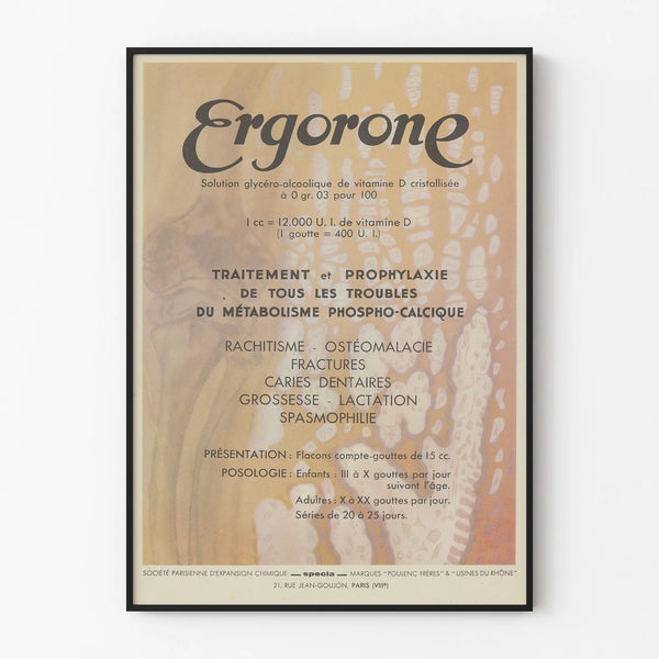 Vintage Poster Ergorné - Vitamin D and Bone Health Advertisement