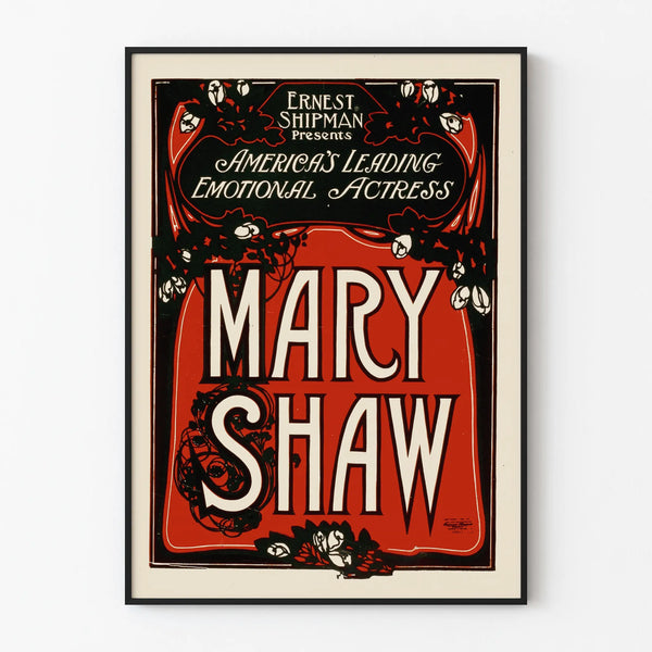 Vintage Poster of Mary Shaw, American Emotional Actress