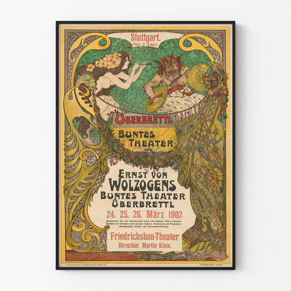 Vintage poster Ernst von Wolzogen Colorful Theater 1902