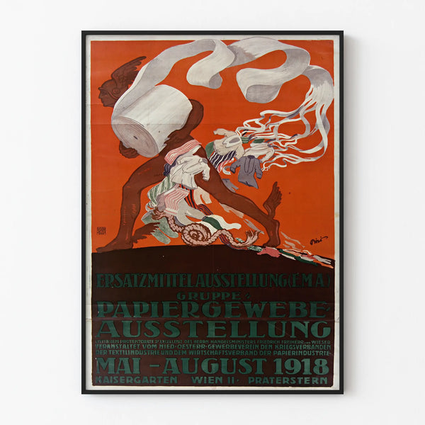 Vintage poster substitute material exhibition paper fabric 1918