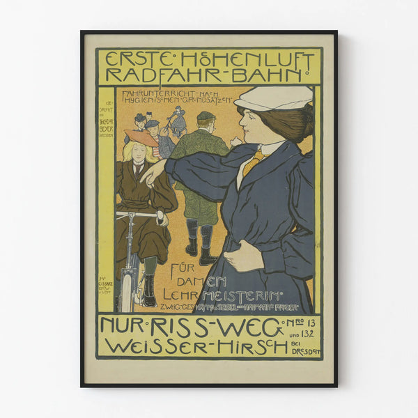 Vintage Poster of the First Elevated Bicycle Path