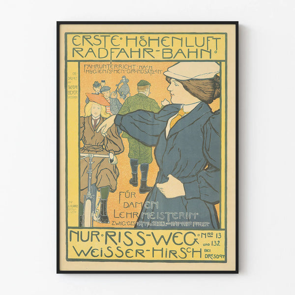 Vintage cycling education poster for women
