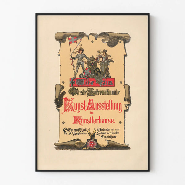 Vintage Poster for the International Art Exhibition in Vienna 1882