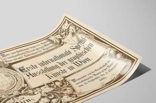 Vintage Poster for the International Exhibition of Graphic Art in Vienna 1883 — artwork view