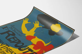 Colorful Decorative Theater Poster with Woman in Costume Motif