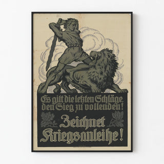 Vintage German propaganda poster War and Victory