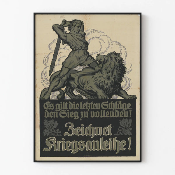 Vintage German propaganda poster War and Victory