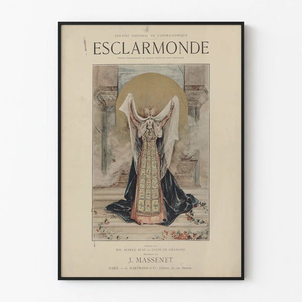 Original poster Esclarmonde by J. Massenet at the National Opera House