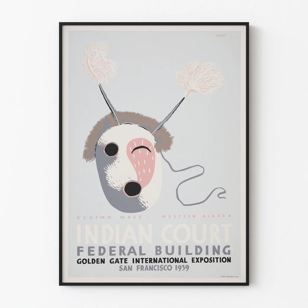 Eskimo Mask Poster - Vintage Alaska Wall Decoration