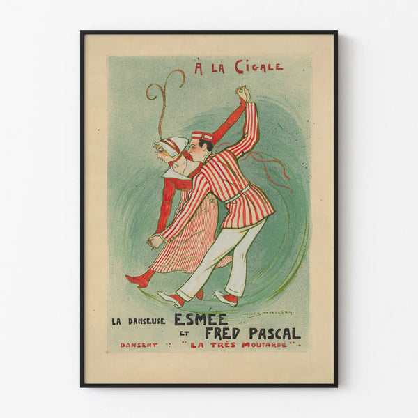 Vintage poster La Cigale with Esmée and Fred Pascal