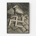 Vintage poster of espadrille crushing a swastika