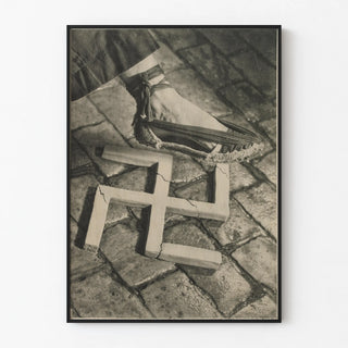Vintage poster of espadrille crushing a swastika