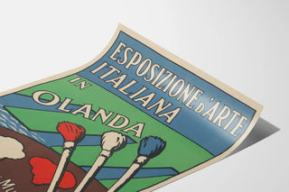 Vintage Italian Art Exhibition Poster in Amsterdam