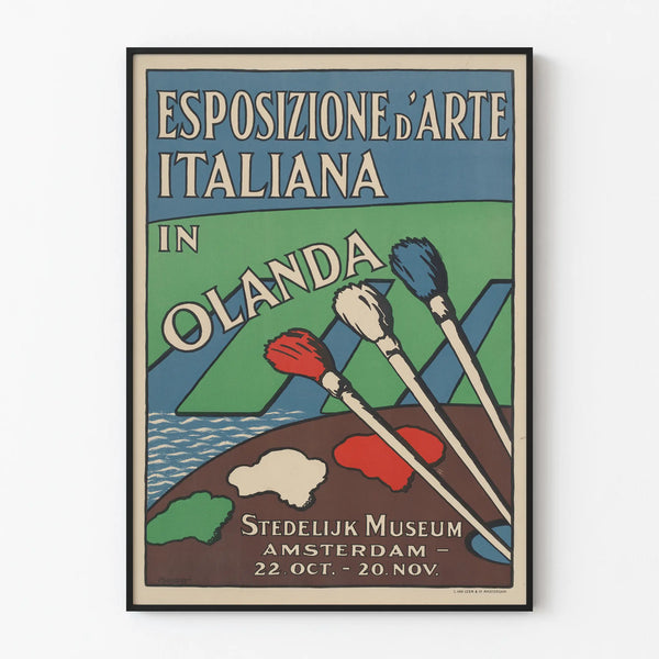 Vintage Italian Art Exhibition Poster in Amsterdam