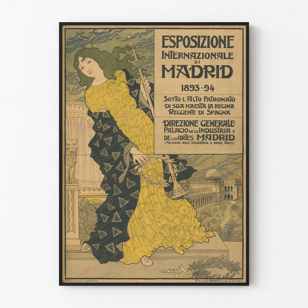 Vintage poster for the Madrid International Exhibition 1893-94 wall decoration
