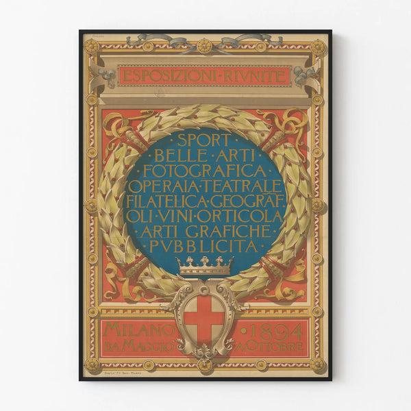 Vintage poster Esposizioni Riunite Milan 1894 wall decoration