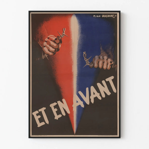 Vintage poster Et en Avant - Tricolor wall decoration