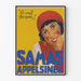 Vintage poster of oranges with a smiling female portrait