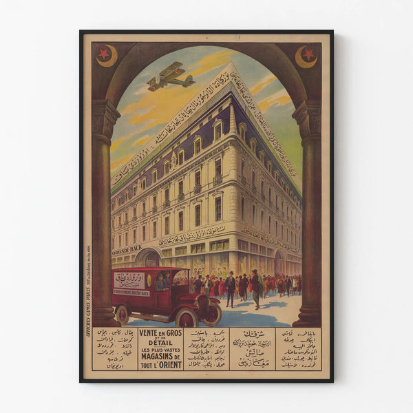 Vintage poster of Orosdi-Back establishments in Lorient