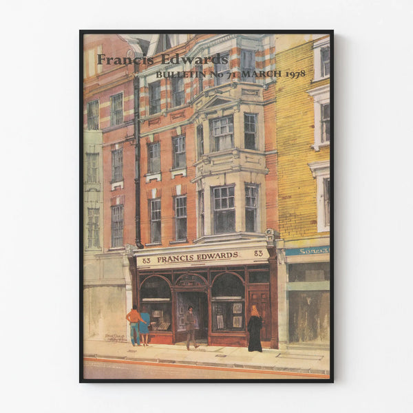 Vintage Poster of the Francis Edwards Bookstore Facade in London