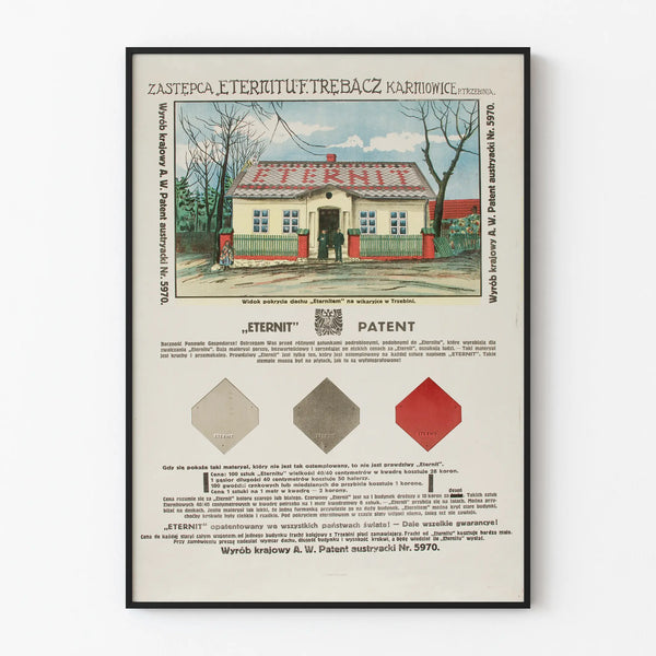 Vintage poster of Eternit roof covering - Authentic wall decoration