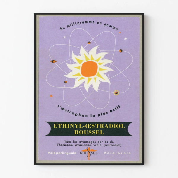 Vintage Decorative Poster Ethinyl Estradiol Roussel