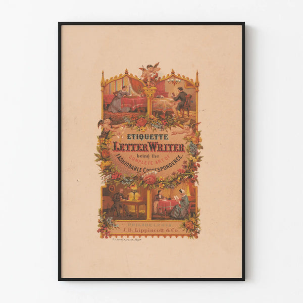 Vintage Poster of Elegant Label and Correspondence - Classic Wall Decoration