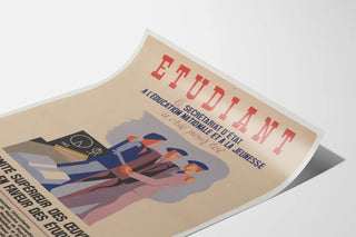 Retro Poster of National Education and Youth for Wall Decoration Student