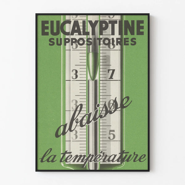 Vintage poster Eucalyptine lowers the temperature - retro wall decoration