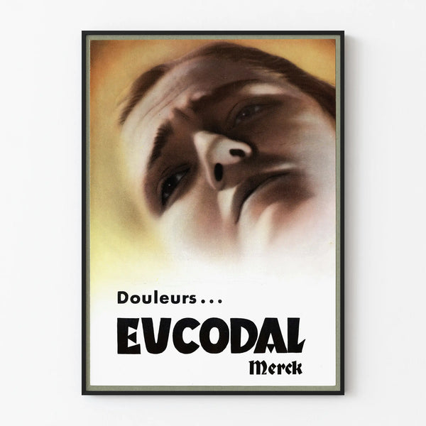 Vintage poster Douleurs EUCODAL Merck for wall decoration