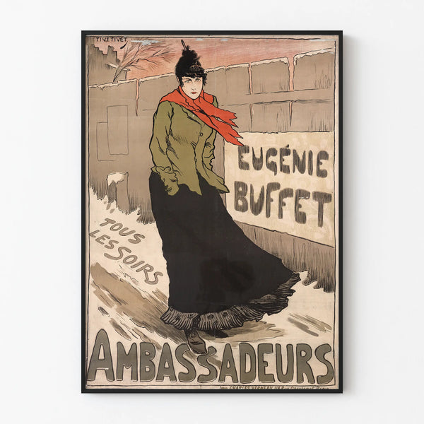 Vintage poster of Eugénie Buffet at the Ambassadors