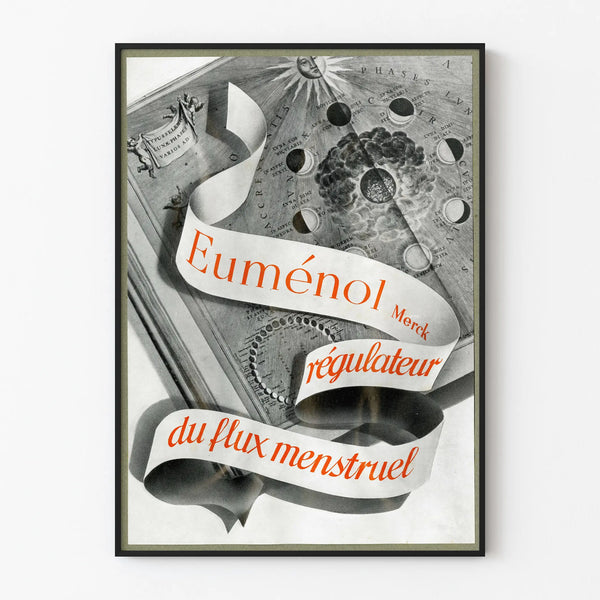 Vintage poster for Euménol menstrual flow regulator
