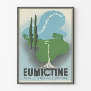 Vintage Eumictine Advertising Poster for Urinary Tracts