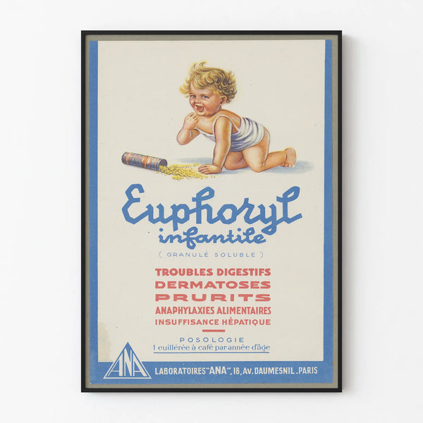 Vintage Poster Euphoryl Infantil - Retro Wall Decoration for Children's Health